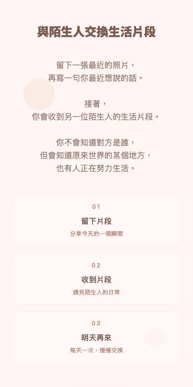 與陌生人交換生活片段 截圖 1